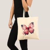 Inspirerend hoop roze vlinder tote bag (Voorkant (product))