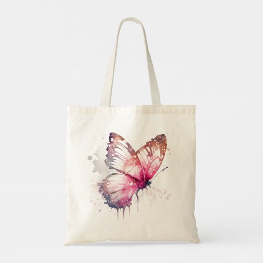Inspirerend hoop roze vlinder tote bag (Achterkant)