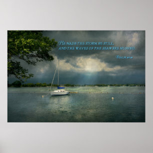 Inspirerend - Hoop - Zeiler - Psalm 107-29 Poster