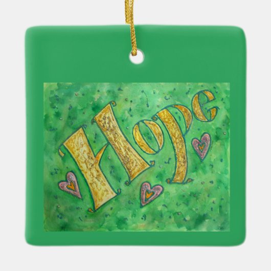 Inspirerend Hope Word Art Custom Gift Ornamenten (Voorkant)