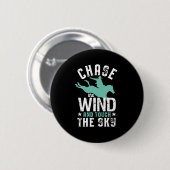 Inspirerend Horseriding Quote Chase the Wind Ronde Button 5,7 Cm (Voorkant /achterkant)