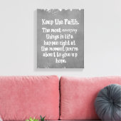 Inspirerend Houd het Geloofscitaat Canvas Afdruk (Insitu (Woonkamer))