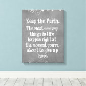 Inspirerend Houd het Geloofscitaat Canvas Afdruk (Insitu (Houten vloer))