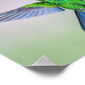 Inspirerend Hummingbird Green en Blue Poster (Hoek)
