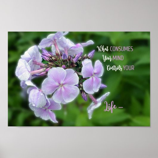 Inspirerend hydrangea Floral Quote Poster (Voorkant)