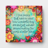 Inspirerend  Ik hou van mensen Bloemen Fotoplaat (Voorkant)
