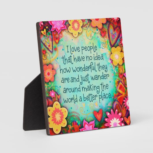 Inspirerend  Ik hou van mensen Bloemen Fotoplaat (Voorkant)