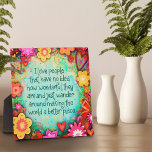 Inspirerend  Ik hou van mensen Bloemen Fotoplaat<br><div class="desc">Inspirerend Quote Floral Ezel Plaque- , grillige en stijlvolle kunstwerken gemaakt om te inspireren en op te tillen. Kleurrijke I Love People, bloemontwerp voegt een aantal positieve vibes toe aan je dag. Deze schildersezel plaques maken grote inspirerend koekjes voor familie, vrienden, collega's, docenten, enz.. Dit waren populaire sympathiegeschenken. Modernere, bloemige...</div>