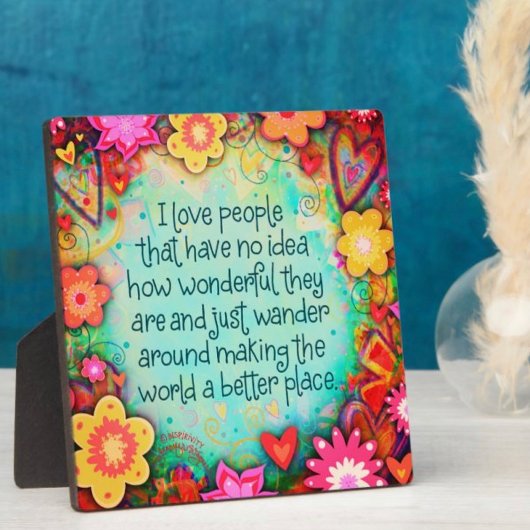 Inspirerend  Ik hou van mensen Bloemen Fotoplaat