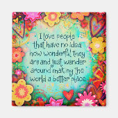 Inspirerend  Ik hou van mensen Bloemen Magneet (Voorkant)