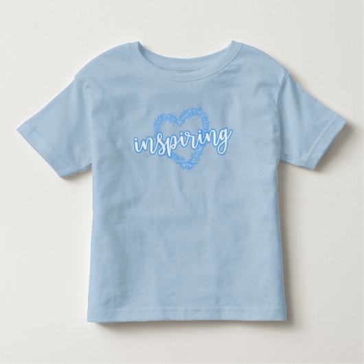 Inspirerend in wit en blauw met hart kinder shirts (Voorkant)