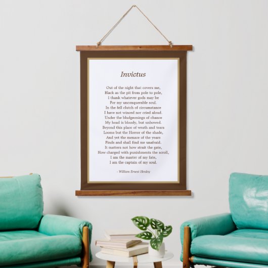 Inspirerend Invictus Poem Hangend Wandkleed (Woonkamer)