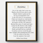 Inspirerend Invictus Poem Tabletop Fotoplaat (Voorkant)