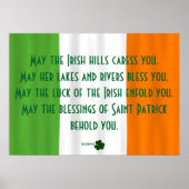 Inspirerend Irish Blessing Flag Shamrock Patrick Poster (Voorkant)