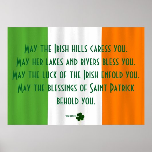 Inspirerend Irish Blessing Flag Shamrock Patrick Poster (Voorkant)
