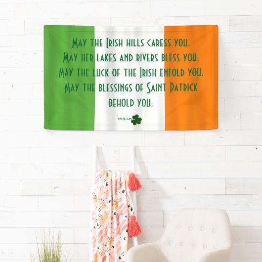 Inspirerend Irish Blessing Flag Shamrock Patrick Spandoek (Insitu)