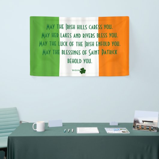 Inspirerend Irish Blessing Flag Shamrock Patrick Spandoek (Beurs)
