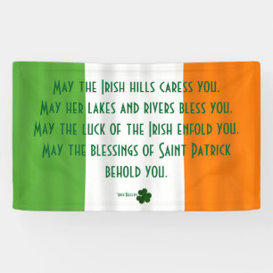 Inspirerend Irish Blessing Flag Shamrock Patrick Spandoek