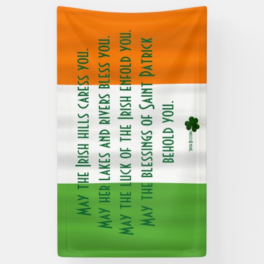 Inspirerend Irish Blessing Flag Shamrock Patrick Spandoek (Verticaal)