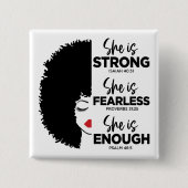 Inspirerend is ze vierkant Button (Voorkant)