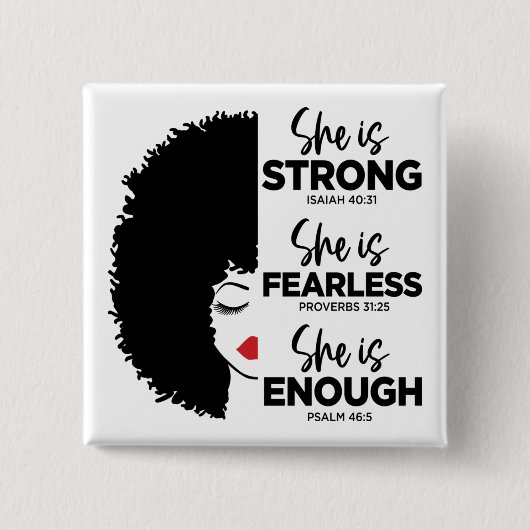 Inspirerend is ze vierkant Button (Voorkant)