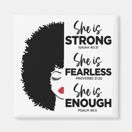 Inspirerend is ze vierkant magneet (Voorkant)