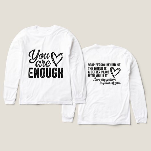 Inspirerend Je Bent Goed Genoeg Tri-Blend Shirt (Design voorkant /achterkant)
