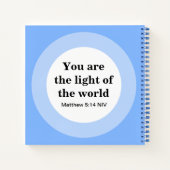 Inspirerend Je bent het licht van de Wereld Blauw Notitieboek (Achterkant)