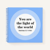 Inspirerend Je bent het licht van de Wereld Blauw Notitieboek (Voorkant)