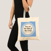 Inspirerend Je bent het licht van de Wereld Blauw Tote Bag (Voorkant (product))
