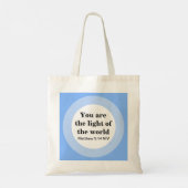 Inspirerend Je bent het licht van de Wereld Blauw Tote Bag (Achterkant)