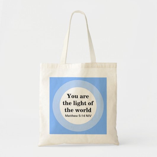 Inspirerend Je bent het licht van de Wereld Blauw Tote Bag (Voorkant)