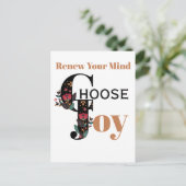 Inspirerend Je geest vernieuwen Kies Joy Briefkaart (Staand voorkant)