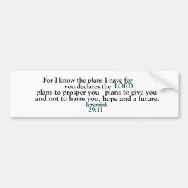 Inspirerend Jeremia 29:11 Bumpersticker