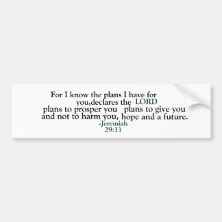 Inspirerend Jeremia 29:11 Bumpersticker