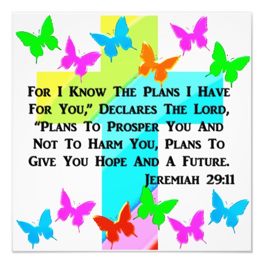 INSPIREREND JEREMIAH 29:11 CHRISTELIJK FOTO AFDRUK (Voorkant)