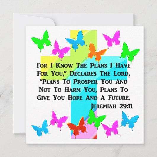 INSPIREREND JEREMIAH 29:11 CHRISTELIJK KAART (Voorkant)