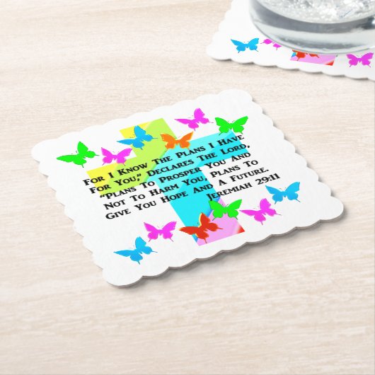 INSPIREREND JEREMIAH 29:11 CHRISTELIJK KARTONNEN ONDERZETTERS (Gebogen)