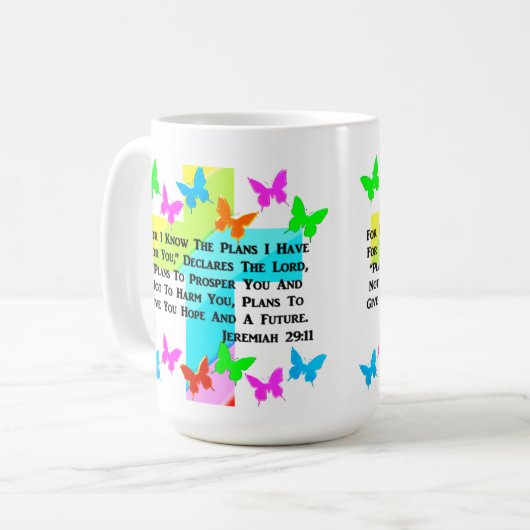 INSPIREREND JEREMIAH 29:11 CHRISTELIJK KOFFIEMOK (Voorkant links)