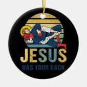 Inspirerend Jezus heeft je rug Jiu Jitsu Retro Keramisch Ornament (Voorkant)