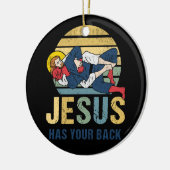 Inspirerend Jezus heeft je rug Jiu Jitsu Retro Keramisch Ornament (Links)