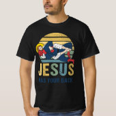 Inspirerend Jezus heeft je rug Jiu Jitsu Retro T-shirt (Voorkant)