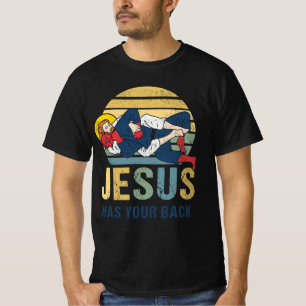 Inspirerend Jezus heeft je rug Jiu Jitsu Retro T-shirt
