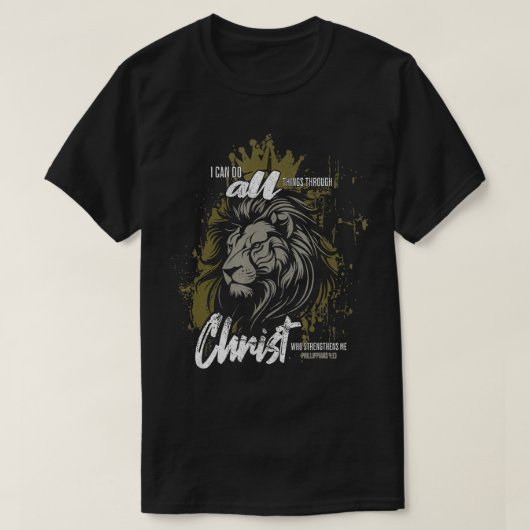 Inspirerend Jezus Leeuw Juda Christelijk Kruis Sav T-shirt (Design voorkant)