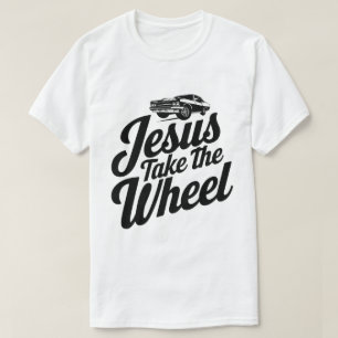 Inspirerend "Jezus neemt het stuur over" T-shirt