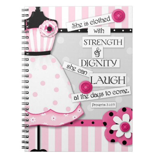 inspirerend journaal "Sterkte & Waardigheid" Notitieboek (Voorkant)