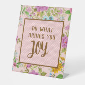 Inspirerend Joy Quote Reclamebord Met Voetstuk (Voorkant)