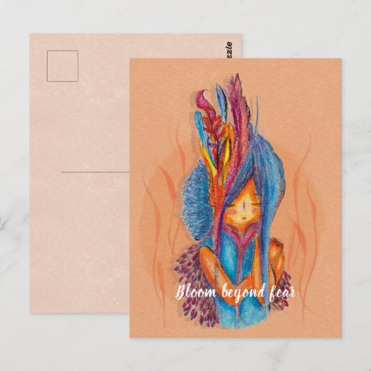  Inspirerend kaart-Bloom Beyond Fear Briefkaart (Voorkant / Achterkant)