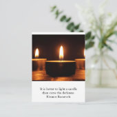 Inspirerend kaart: licht in het donker briefkaart (Staand voorkant)