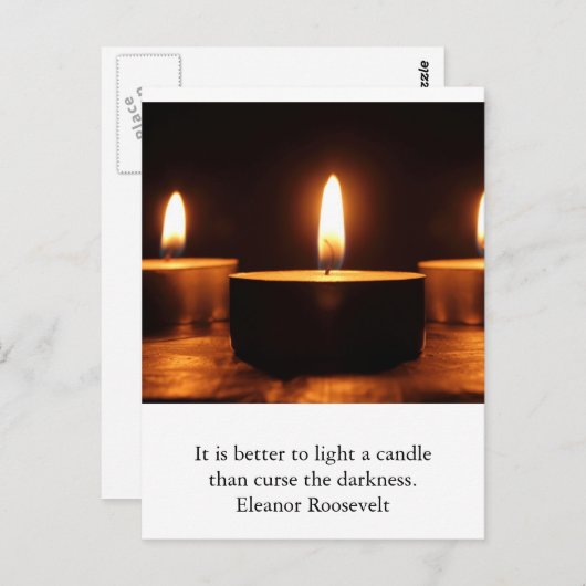 Inspirerend kaart: licht in het donker briefkaart (Voorkant / Achterkant)